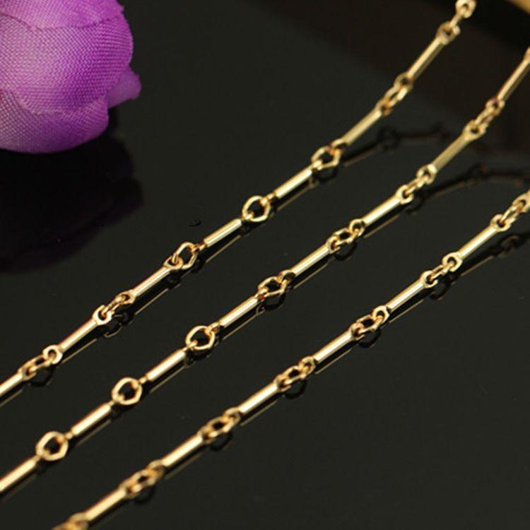 14k gold filled tube bar chain by the foot - Chainsandfindings